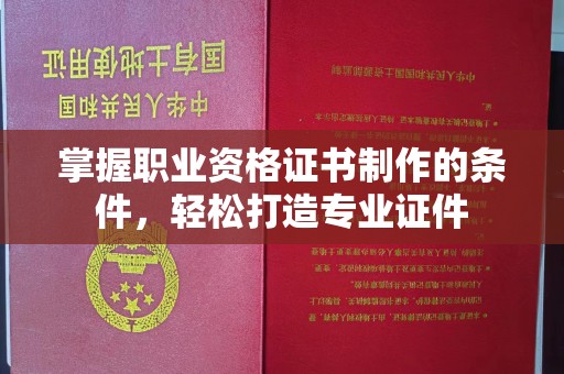 磁县掌握职业资格证书制作的条件，轻松打造专业证件